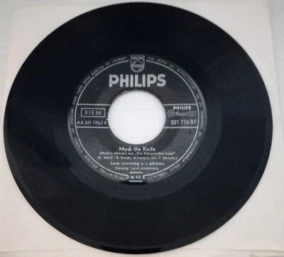 Louis Armstrong 45 Rpm Mack The Knife  321 776 BF 1956 Phillips IMPORT  - Image 1 of 4