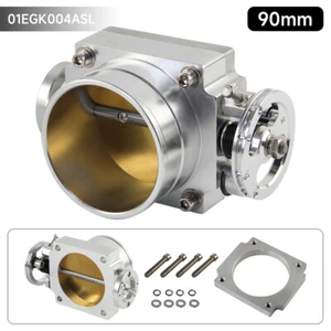 90mm High Flow Alloy Aluminum Universal CNC Billet Intake Throttle Body Silver - Picture 1 of 11