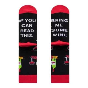 Bring Me Some Wine - Crew-Socken aus Baumwolle Neuheit UK 7–11 - Bild 1 von 2
