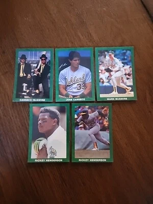💥1990 Oakland A's 5 Card Set The Bash Brothers, 2 Hendersons, Canseco, McGwire - Image 1 of 4