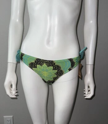 NUEVO CON ETIQUETAS $49 prAna "RENA" REVERSIBLE VERDE NEGRO FLORAL BIKINI NATACIÓN SURF PANTALONES XS Foto 1 de 4