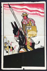 SALON DES HUMORISTES Caricature Dessin Dessinateur BECAN Litho Affiche 1920s - Picture 1 of 2