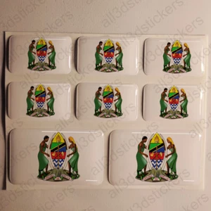 Adesivi Tanzania Adesivo Emblema Stemma Tanzania Resinati 3D Resinato Resine  - Picture 1 of 1