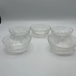 VTG Anchor Hocking Sandwich Clear Glass Dessert or Berry Bowls Set of 5 - Picture 1 of 4