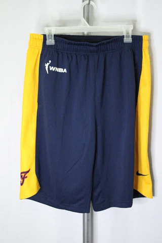 Nike WNBA Women's Size Large Tall Blue Yellow Authentic Team Apparel Shorts Cover