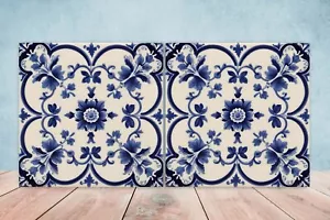 Azulejos de pared de cerámica victoriana - Juego de 2 azulejos de cerámica para salpicadero de cocina para baño - Imagen 1 de 3