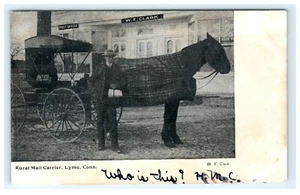 1906 ländlicher Postbote Lyme CT, Connecticut W.F. Clark & Postkarte Postkarte - Bild 1 von 2