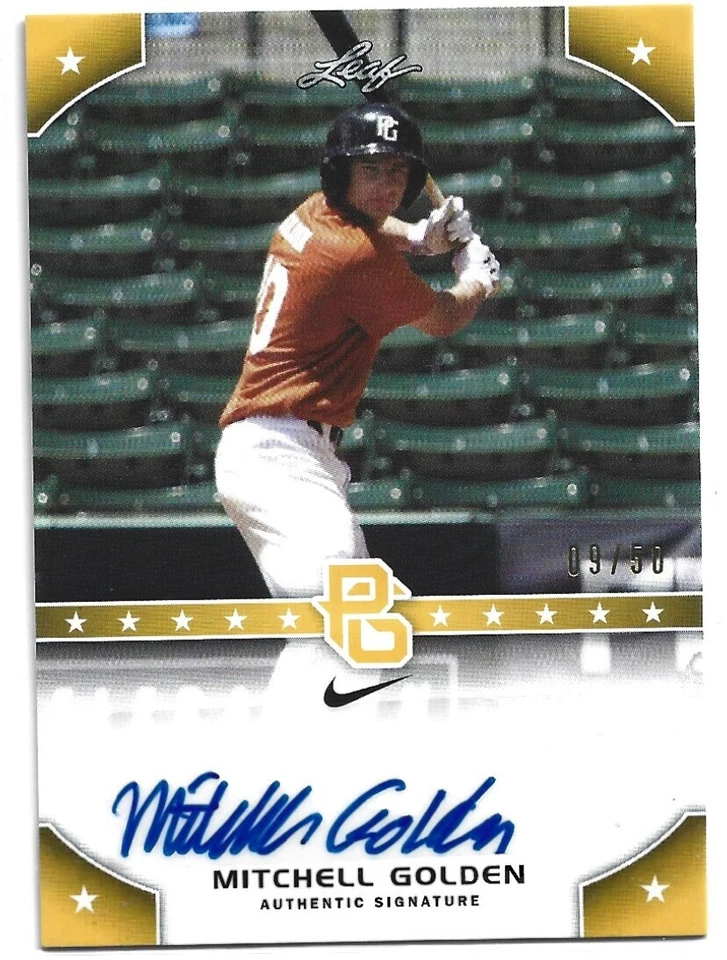 2015 Leaf Perfect Game National Showcase Auto Gold /50 Mitchell Golden PG-MG2 - Image 1 of 1