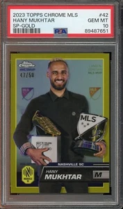 2023 Topps Chrome MLS Hany Mukhtar Gold Refractor /50 SP Image Variation PSA 10 - Picture 1 of 2