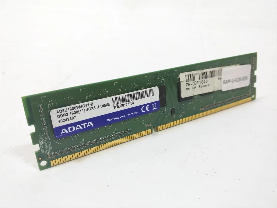 ADATA AD3U1600W4G11-B 4GB PC3-12800 DDR3-1600 240-Pin Desktop RAM - Image 1 of 1