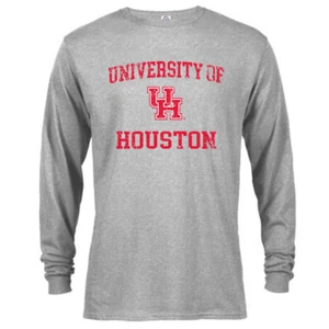 University of Houston Cougars Distressed Retro Logo Long Sleeve T-Shirt - Picture 1 of 3