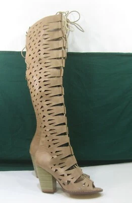 skintone 4 «Блок каблук с открытым носком гладиатор сапоги женщин размер 7,5 - Изображение 1 из 4