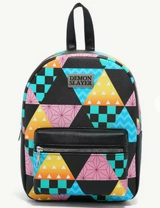 Demon Slayer Patchwork Anime Mini Zaino Borsa Tanjiro Nezuko Zenitsu NUOVO - Foto 1 di 4