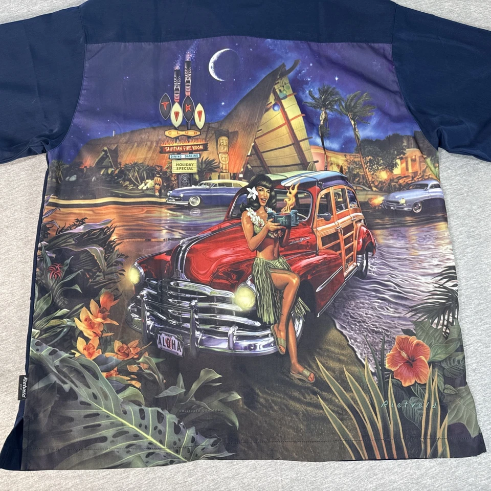 Rietveld Button Up Shirt Men's XL Hawaiian Back Graphic Print - Image 1 of 4