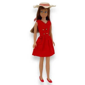 Skipper Doll 1964 Rare Two Tone Brunette Bangs 950 OSS Red Sensation Outfit 1901 - Picture 1 of 23