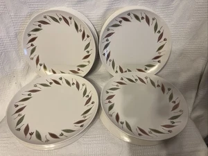 MCM Vintage Melmac Floral Blätter Teller 9,5" MCM Braun Grün Gold 8er Set SCHÖN - Bild 1 von 11