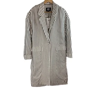 Vero Moda 'Optic White' Striped Longline Lightweight Blazer UK S 160/80A - Picture 1 of 5