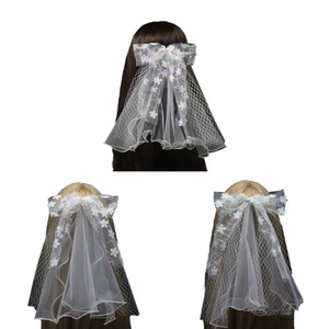 Bachelorette Party Bridal Veil Hair Clip Bride Headpiece Bridal Shower - Picture 1 of 11