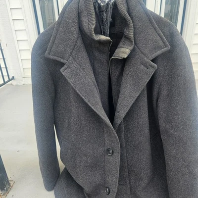 Mens Boss By Hugo Boss Chester Wool Cashmere Coat 40R Gray - Image 1 of 4