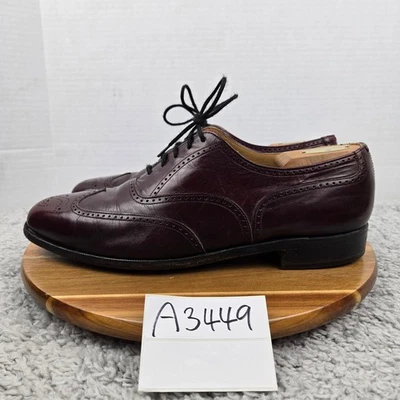 Dack's Burgundy Kangaroo Leather Business Wingtip Oxford Dress Shoe Mens 11 - Image 1 of 4