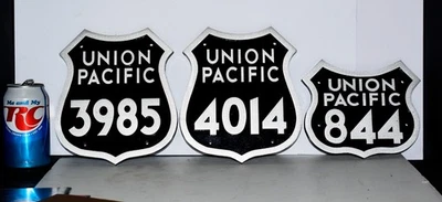 🔥 ALUMINIO FUNDIDO Union Pacific Railroad 844, 4014, 3985 placas de número de motor  Foto 1 de 4