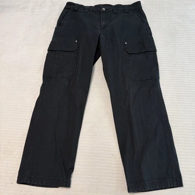 Pantalones de manguera contra incendios Duluth Trading Co Flex para hombre 38x30 sarga negra carga utilitario trabajo Foto 1 de 4