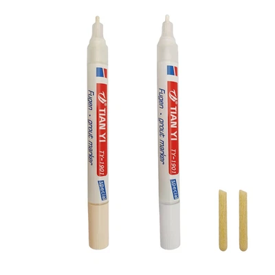 Canollo Fugenstift 2er Set Weiß/Beige | Wasserfeste Fugenreparatur + Spitze - Bild 1 von 4