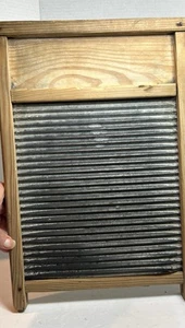 Antique Country Primitive Wood And Metal Washboard Farmhouse Rustic Original - Picture 1 of 4