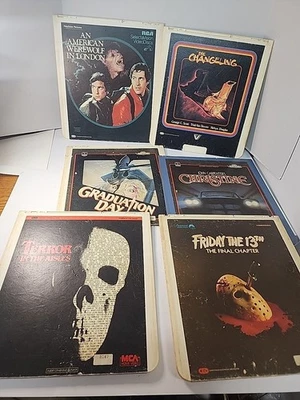 RARE HORROR CED LOT 6 Disc 80s Friday The 13th, Christine,  Graduation Day, Etc  Foto 1 de 4