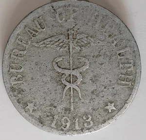 1913 Culion Leper Colony Philippines 1 Peso Coin - Picture 1 of 2