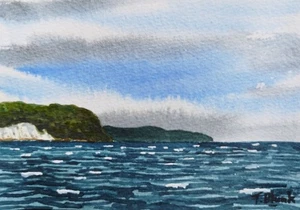 ORIGINAL AQUARELL - Blick auf Rügen. - Bild 1 von 1