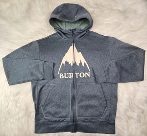Burton Mock Neck Full Zip Fleece Jacket Navy Green Size (M) Thumb Holes - Picture 1 of 11