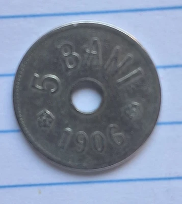 5 Bani Coin Romania Carol I Milled Copper Nickel Currency Leu - Image 1 of 2