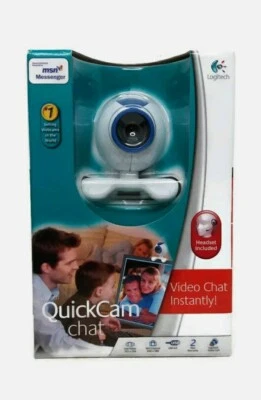 NEW Logitech QuickCam USB 2 Web Cam Video Chat Headset Included 961402-0403 - Image 1 of 4