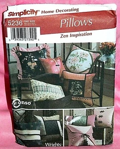 Uncut Simplicity Home Decor Zen Inspired Square & Rectangle Pillows Pattern 5236 - Picture 1 of 2