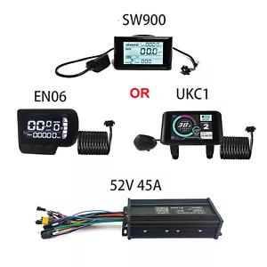 E-Bike 36V 48V 52V 1000W-1800W 45A Sine Wave Controller EN06/SW900/UKC1 Display - Picture 1 of 20