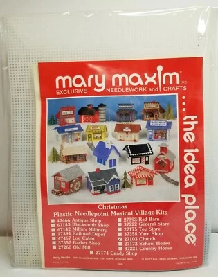 Kit Navidad Mary Maxim 27103 Musical Village Iglesia Lona Plástica De Colección Foto 1 de 4