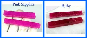 Lotto grezzo fetta pietra preziosa rubino e zaffiro rosa naturale 240 ct/4 pezzi SQ251 - Foto 1 di 5