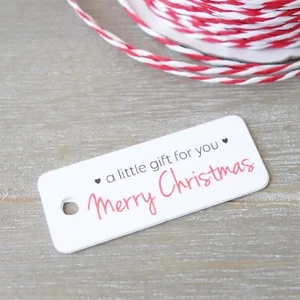 30x Christmas Gift Tags Mini Labels Merry XMAS Tag White Christmas Treat Tags - Picture 1 of 2