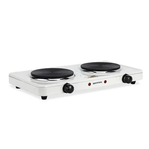 KRYPTON 2000W Double Hot Plate for Table Top Cooking 2 Ring Cast Iron Hob - Picture 1 of 7