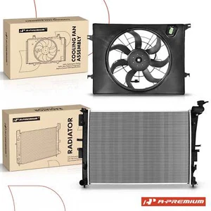Radiator & Cooling Fan Assembly for Hyundai Sonata Kia Optima 2011-2013 L4 2.4L - Picture 1 of 9