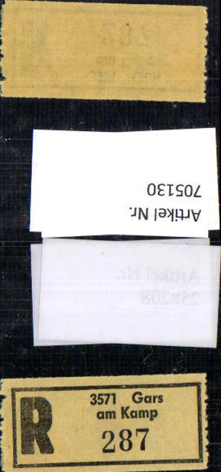 705130 Einschreibezettel Rekozettel R-Zettel Gars am Kamp - Bild 1 von 1