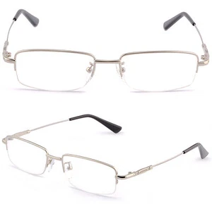 Halbrandlose leichte Herren Damen Gestell Memory Titan biegbar RX Brille AR silber - Bild 1 von 5