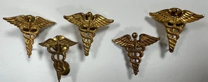 5 Vintage Caduceus Medical Symbol lapel pins - Picture 1 of 12