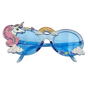 Girls Unicorn Sparkling Fun Play Party Photo Prop Spring/Summer Sunshades Blue - Picture 1 of 5