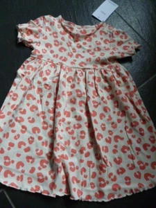 Girls Leopard Print Cotton Dress Age 2-3 Years.MARKS AND SPENCER BNWT - Picture 1 of 4