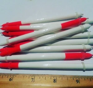Balsa Wood Red/White Pencil Style Fishing Quills 5" (inch) 5 Quills High Quality - Picture 1 of 1