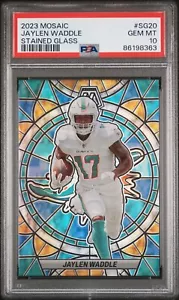 2023 Panini Mosaic Jaylen Waddle Stained Glass Prizm SP #SG-20 Dolphins PSA 10 - Bild 1 von 2