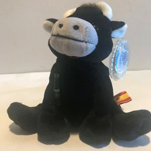 1999 Coca-Cola Coke 6 Zoll Toro Bull mit Hörnern International Spanien Sitzsack Plüsch Neu mit Etikett - Bild 1 von 3