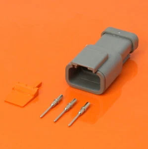 Deutsch DTM Series 3 Way Socket Connector Kit DTM04-3P-E003 + Pins & Wedgelock - Picture 1 of 5